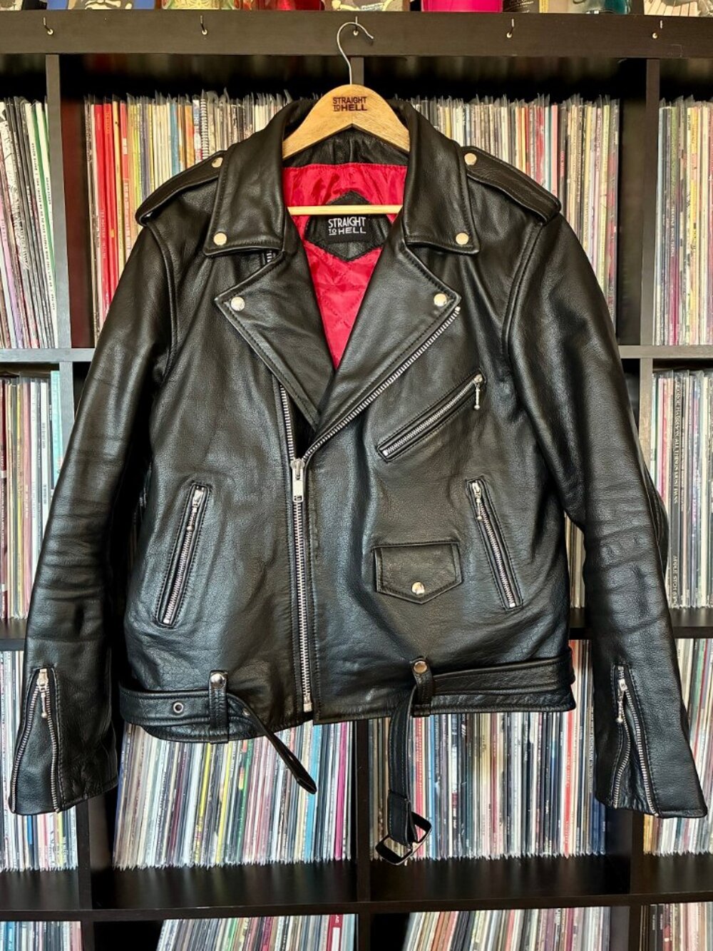 Straight To Hell Commando Leather Jacket Size 46 - Black - Minty!